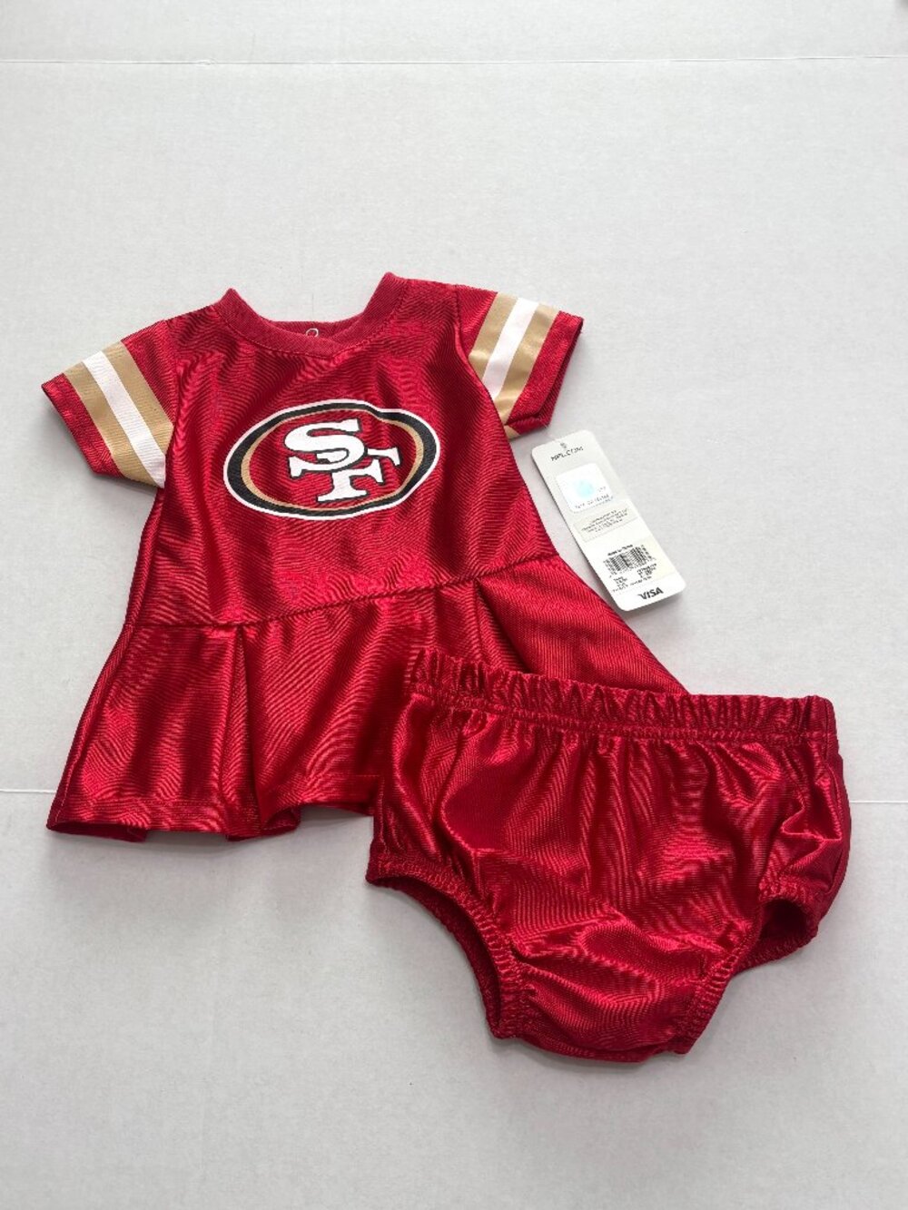 NWT NFL Baby-Girls San Francisco 49'ers Jersey Dress and Diaper Cover